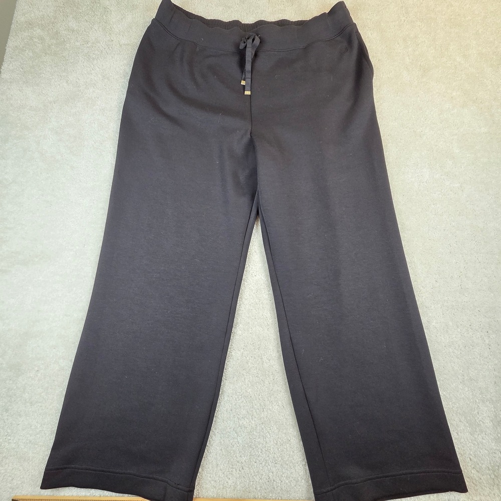 Tommy Bahama Island Soft Wide Leg Pants Black XL Drawstring Pockets